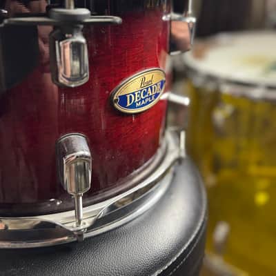 Pearl Decade Maple 10” x 7” Rack Tom - Deep Red Burst Lacquer Finish image 11