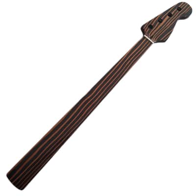 4 String Zebra Precision Bass Fretless Neck image 2