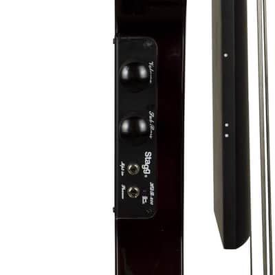 STAGG Metal Black Electric Double Bass With Gigbag Plus 1/4" Output Jack EUB Electric Upright Bass image 11