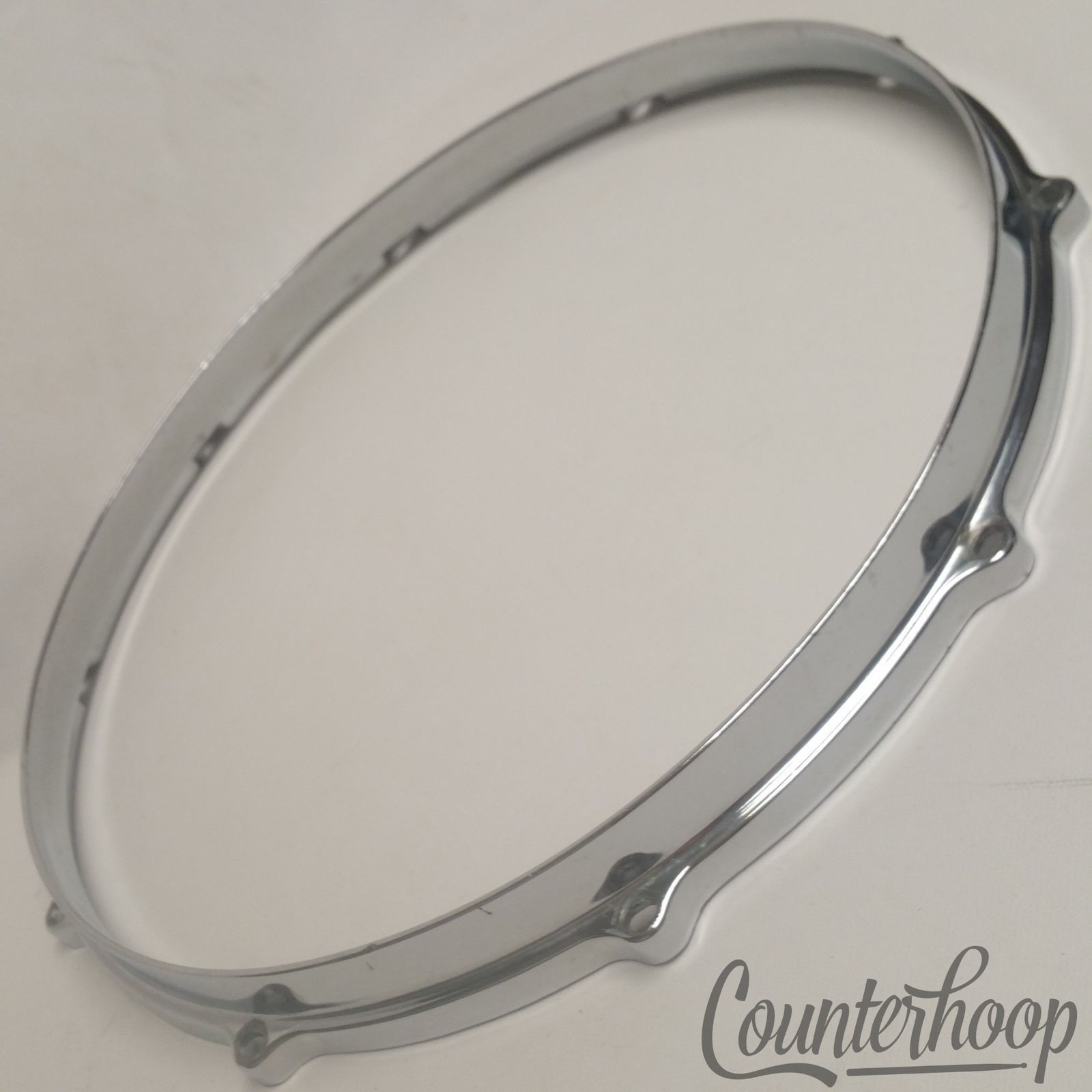 Gretsch 14" Die-Cast Snare Drum Rim 10-Lug Batter Hoop Vintage 70s Chrome USA* — main photograph