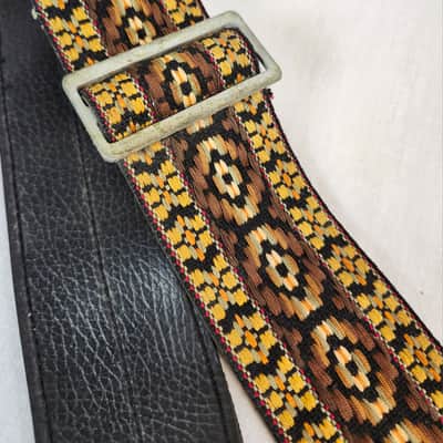 Ace Vintage Brown Jacquard Woven Strap, 1960s, Leather Ends, USA image 3