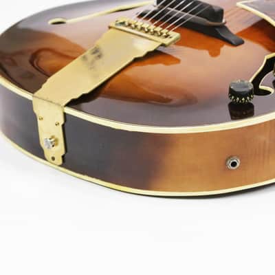 1973 Carl Barney No. 14 7-String Archtop Electric Acoustic Jazz Guitar Dark Sunburst Vintage Original Rare Early Production Made for Bucky Pizzerelli w/ Original Hard Case image 11