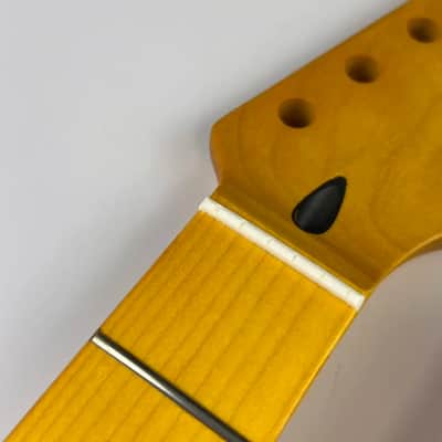 Yellow Custom Guitar Strat Style Maple Neck, 22 Frets Fingerboard image 3