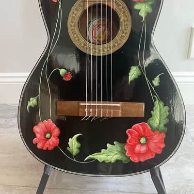Vintage Classical Guitar mid-1950’s-60’s - Hand Painted Floral Design image 1