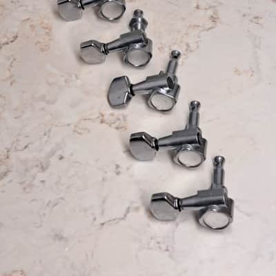 Rare Ibanez-Style Square-Style Tuner -Greco Gotoh - Set of 6 Inline Treble Side - 70's-80's - Chrome image 1