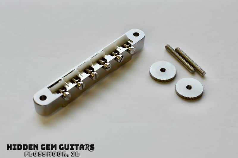New! Gibson OEM ABR-1 Bridge with posts and thumbwheels - ABS Saddles - Nickel Finish fits Les Paul Standard, ES-335, SG Standard and others! Tune-a-Matic image 1