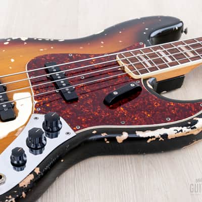 1969 Fender Jazz Bass Sunburst Faux Burst Vintage Bass w/ Case image 6