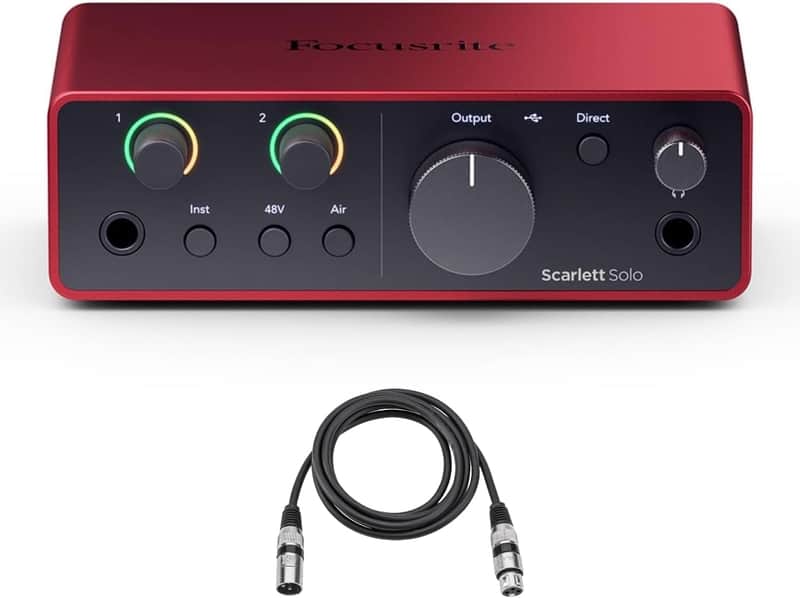 Focusrite Scarlett Solo 4th Gen USB Audio Interface with XLR Cable image 1