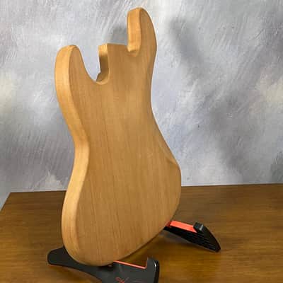 High end Offset bass body NOS unique figure Curly Maple Top solid one-piece True Brazilian Mahogany Back Unfinished Front Routed Luthier Supply R39 image 10