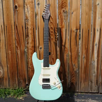 Schecter USA CUSTOM SHOP - Atomic Green Nick Johnston HSS 6-String Electric Guitar w/ Black Tweed Case (2023) image 2