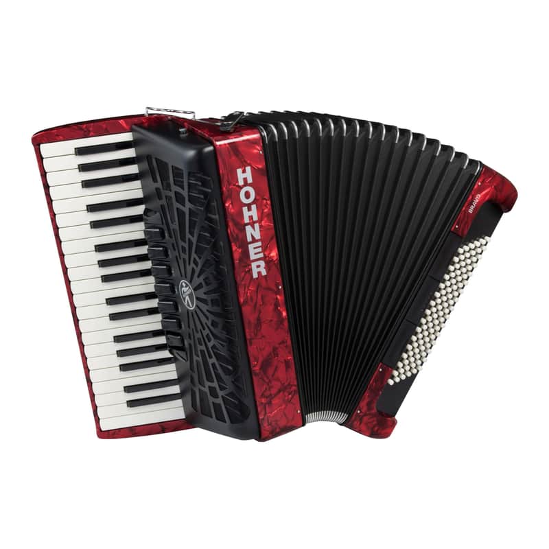 Hohner Bravo III 96 Chromatic Piano Key Accordion (Pearl Red) image 1