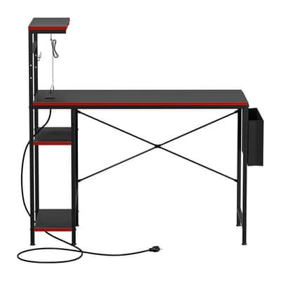 44" LED Music Production Desk – DJ & Producer Workstation with Power Outlets image 7