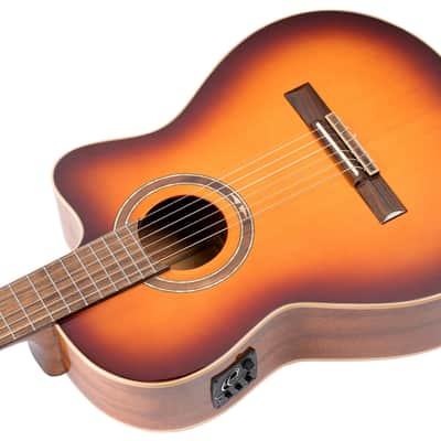 Ortega RCE238SN-FT Performer Series Solid Alaskan Sitka Spruce Top Mahogany Neck Nylon 6-String Classical Acoustic-Electric Guitar w/Deluxe Gig Bag image 7