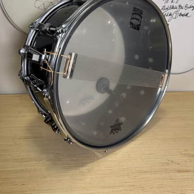 Vintage 1970s Ludwig Vistalite Smoke Black Snare Drum 14x6.5 Blue Olive Badge All Original Acrylic image 4