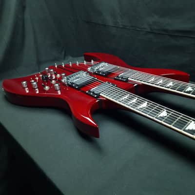 B.C. Rich Bich Legacy Double Neck 2009 Trans Red Made in Korea Rockfield Mafia pickups + OHSC image 9