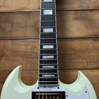 Epiphone Inspired by 63 Les Paul Custom Maestro Classic White w/case image 7