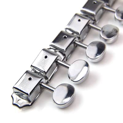 6- in-line Vintage Style Guitar Tuners Tuning keys Head Pegs, Chrome image 2