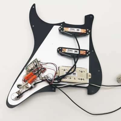 Black Pearl Strat Style Guitar Loaded Prewired Pickguard, SSH Pickups image 3