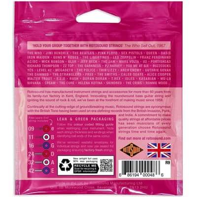 Rotosound Electric Guitar String Set Super Light 9-42 R9 image 2