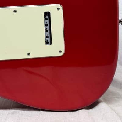Fender American Deluxe Stratocaster Guitar with Case 2002 - Chrome Red / Maple neck image 14