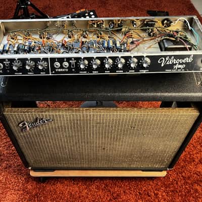 1964 Fender Vibroverb AA763 Blackface with Original JBL D130 image 8