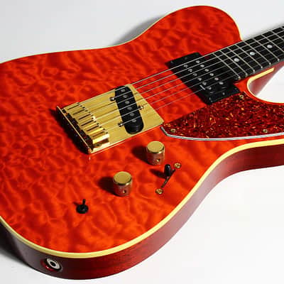 1992 Fender Custom Shop Set Neck Country Artist Telecaster QUILT Sunset Orange Transparent --VERY RARE TELE image 4