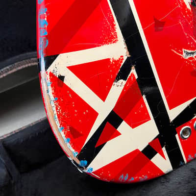 Custom made Frankenbass Wolfgang Van Halen Frankenstein Bass Musikraft Neck Frankenstrat - Red/White/Black image 17