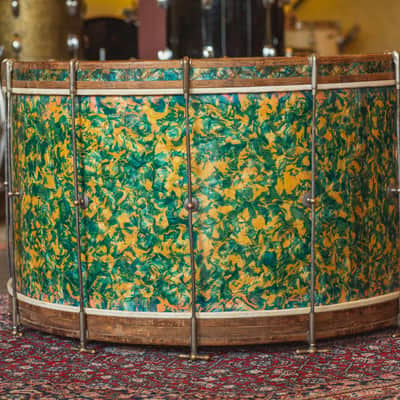 Ludwig  1930's 'Peacock Pearl Outfit' in Original Peacock Pearl Gen. II' - 14x27.5 & 5x14 image 5
