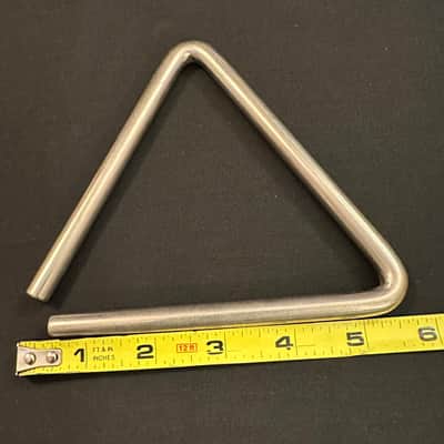 VINTAGE Unbranded 5.5" Triangle, Brushed Nickel Finish, 5/16" diameter Rod-MINT image 1