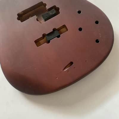 Brown 4 String Electric Bass Basswood Body image 5