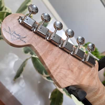 Fender Lacewood Stratocaster Custom Shop NAMM UK Showcase Tour American USA Orange Strat Turned Aluminum Aluminium Pick Guard 1 of 1 Electric Guitar image 16