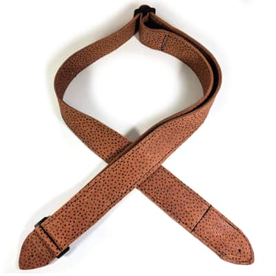 Brown Almond Dot Premium Leather Guitar Strap-Speckle Brown Leather Guitar Strap -100% Leather Guitar Strap-Acoustic, Electric Bass Guitars image 5