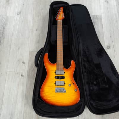 Suhr Custom Modern HSH Guitar, 5A Roasted Birdseye Maple Fretboard, Curly Maple Top, Suhr Burst image 10