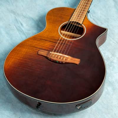 USED Ibanez AEWC32FM Amber Sunset Fade 2022 Acoustic-Electric Guitar w/Gig Bag image 1
