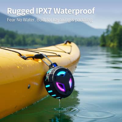 Waterproof Bluetooth Shower Speaker, Portable Wireless Speaker for Kayaking, Camping, Beach, Travel & Outdoor Use image 4
