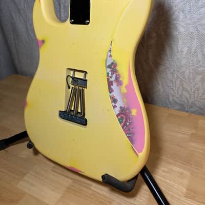Custom Strat Relic Aged Pink Paisley Vintage White w/ Fender Bridge and Pickups image 11