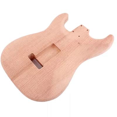 Unfinished DIY Red Walnut Guitar Body – Strat-Style, Pre-Drilled, Ready for Custom Build image 4