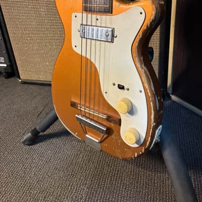 Harmony H44 Stratotone Electric Guitar w/Case -  Copper Bronze Finish (1950's) image 4