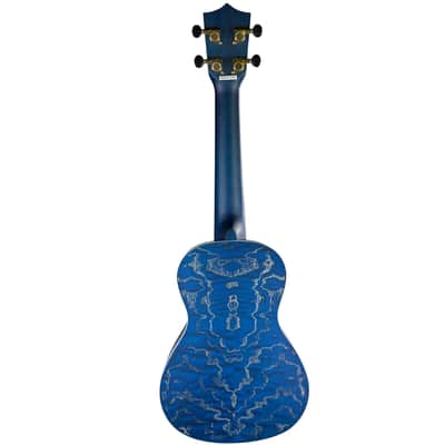 Amahi C-23 Quilted Ash Concert Ukulele Blue w/Gigbag image 3