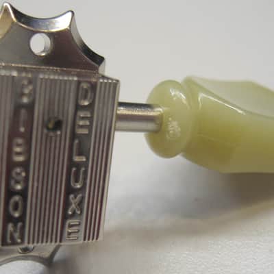 Gibson PMMH-010 Vintage Nickel Single Tuning Machine Bass Side W/ Pearloid Buttons image 2