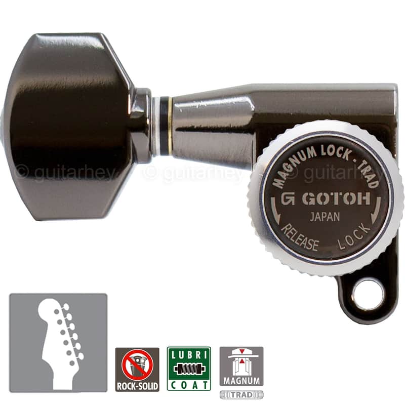 NEW Gotoh SG360-07 MGT 6 In-Line Non-Staggered Locking LEFT-HANDED - COSMO BLACK image 1