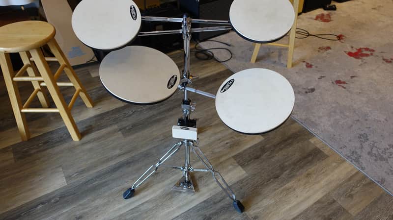 DW DWCPPADTS5 Go Anywhere 5pc Practice Pad Drum Set with Stand 2010s - Chrome/Black/White image 1