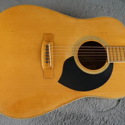 1970s Yamaki W300 Dreadnought Japan Acoustic Guitar w/ Hard Case image 9