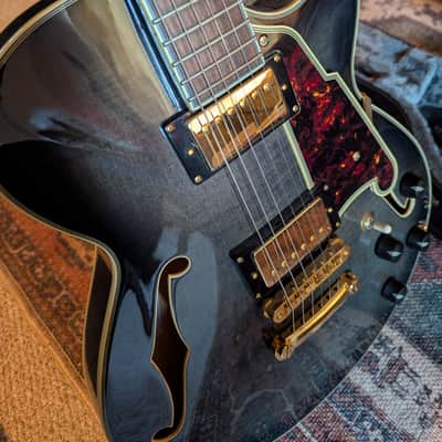 D'Angelico Excel EX-SS Semi-Hollow with Stop-Bar Tailpiece, Gold Hardware 2010s - Grey Black image 15
