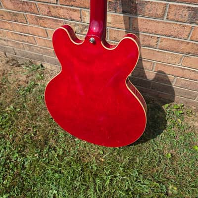 New Epiphone ES-335 Electric Guitar Cherry Red Deluxe Hardshell Case Included image 5