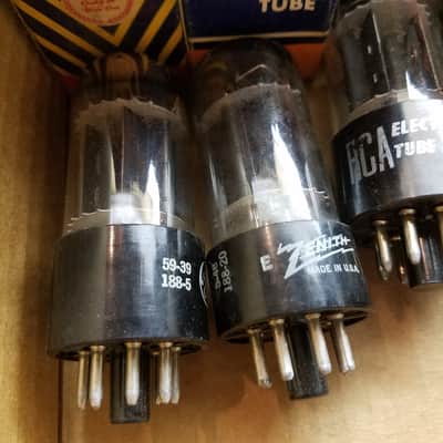 RCA etc. ONE (1) 6BX7GT tNOS AT1000 TESTED Vacuum Tube black plate Dual Triode 6BX7 1954-1959 image 2