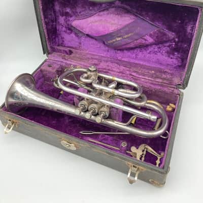 1921/2 Silver Couturier “Conical Bore” Bb/A Cornet image 10