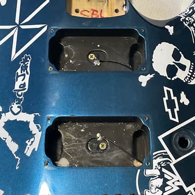 2000's Japan Jackson DKMGT Dinky Arched Top Metallic Blue Guitar Body Hard Tail image 6