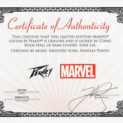 Peavey Marvel Avengers Thor 3/4 Size Electric Guitar Signed by Stan Lee with Certificate of Authenticity (Serial BRBBH213734) image 4
