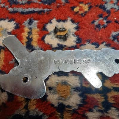 Fender 70s Vintage Steel Logo Badge Emblem No Underline Chrome/Black image 2